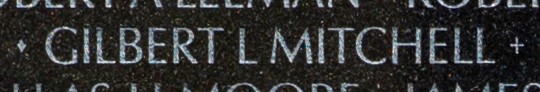 Photo of Mitchell's name inscribed on The Wall.
